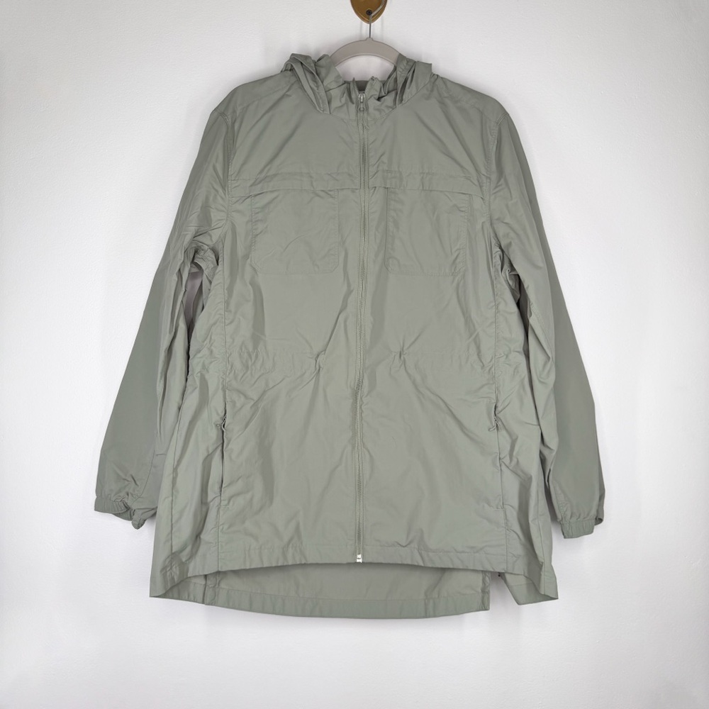 Duluth Trading Co Green Nylon Zip Up Hooded Jacket Women’s Size XL